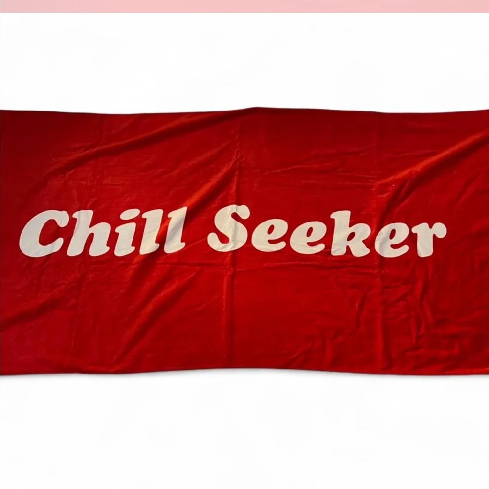 Red 'Chill Seeker' Beach Towel